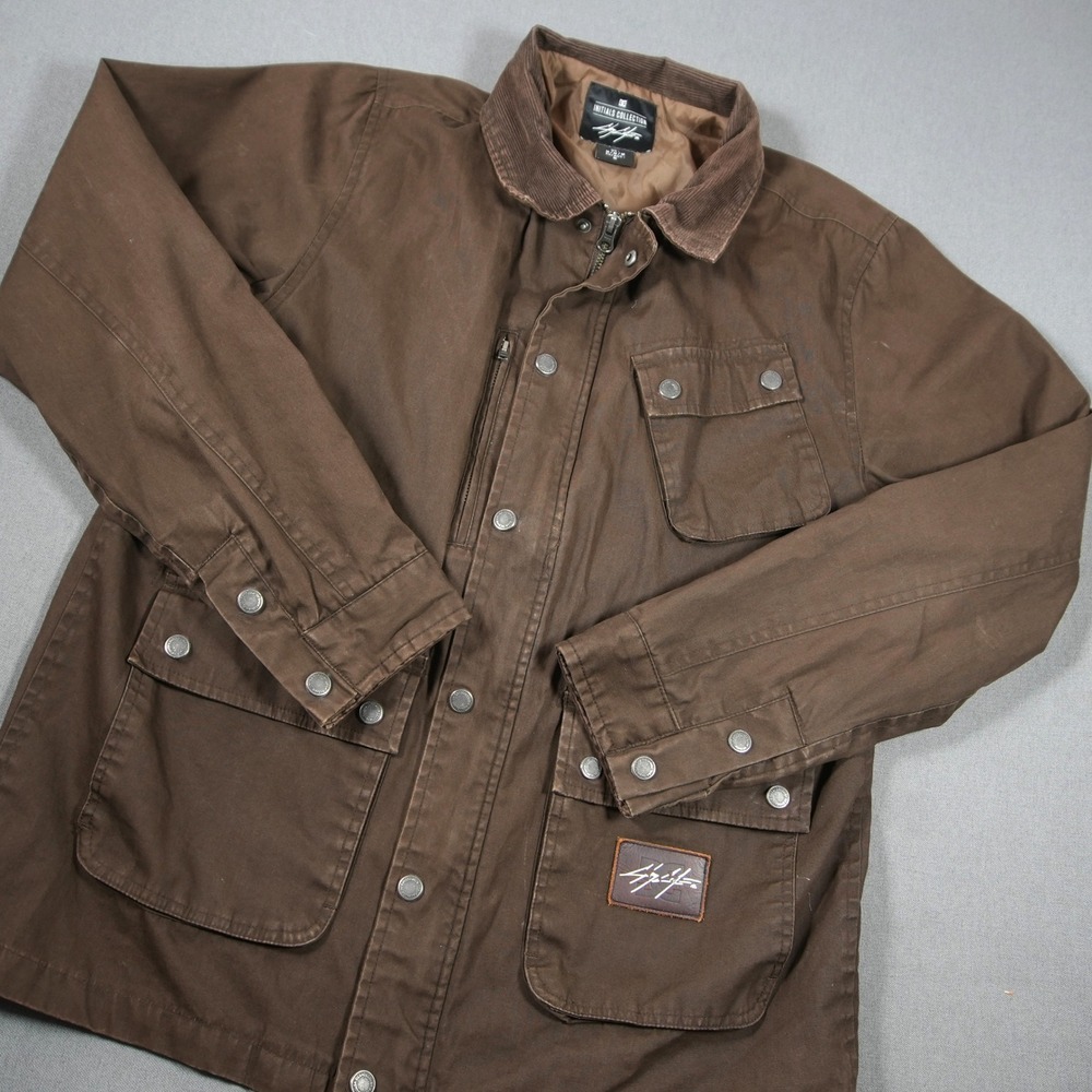 Y2K DC Canvas Men Jacket M Brown Field Barn Skate Utility Work Work Retro Brown